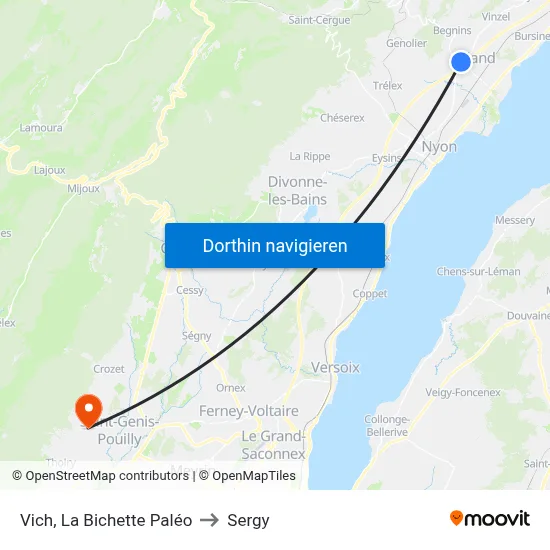 Vich, La Bichette Paléo to Sergy map