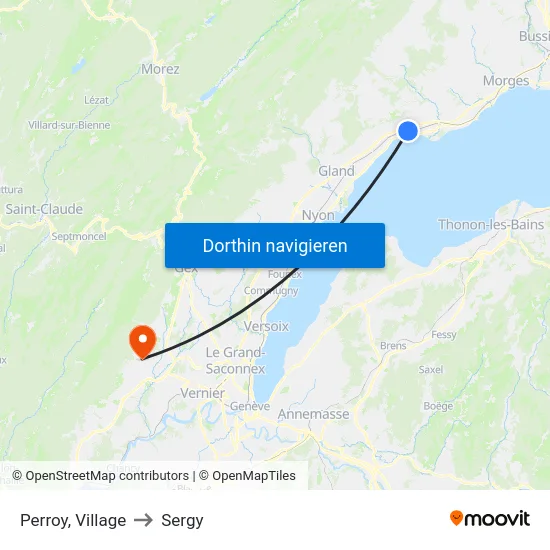 Perroy, Village to Sergy map