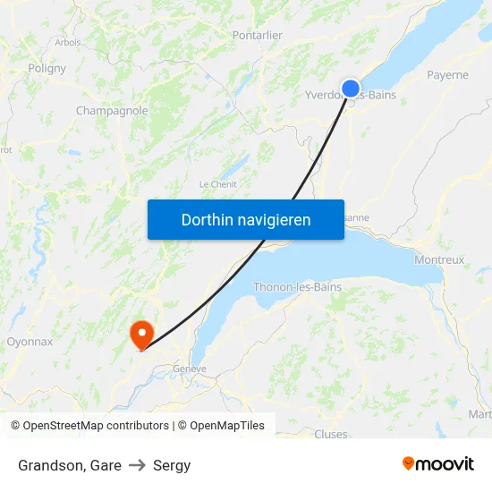 Grandson, Gare to Sergy map