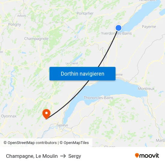 Champagne, Le Moulin to Sergy map