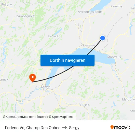 Ferlens Vd, Champ Des Oches to Sergy map