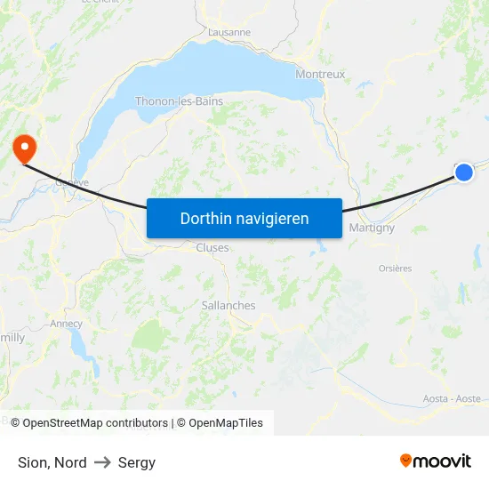 Sion, Nord to Sergy map