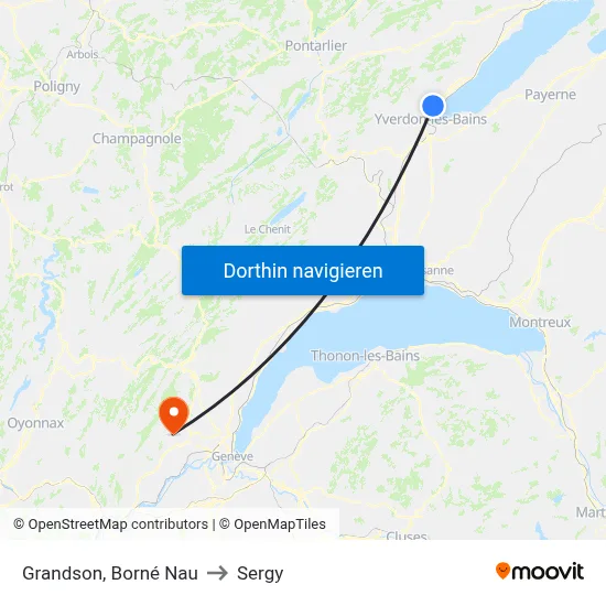 Grandson, Borné Nau to Sergy map
