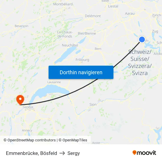 Emmenbrücke, Bösfeld to Sergy map