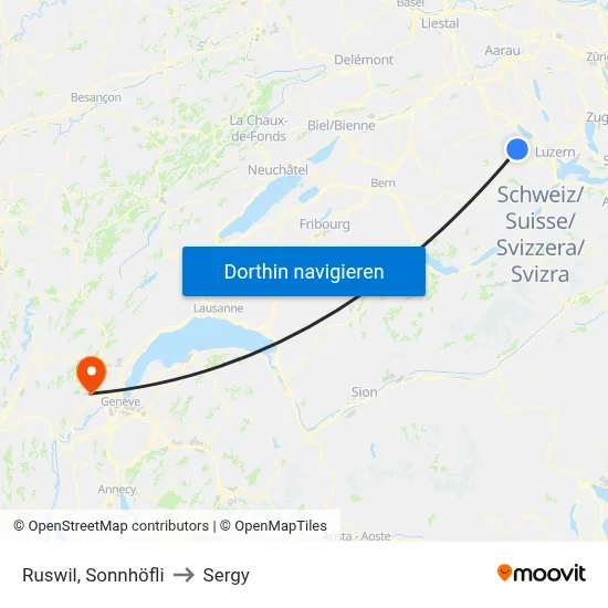 Ruswil, Sonnhöfli to Sergy map