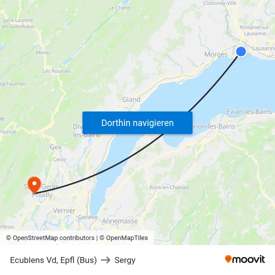 Ecublens Vd, Epfl (Bus) to Sergy map