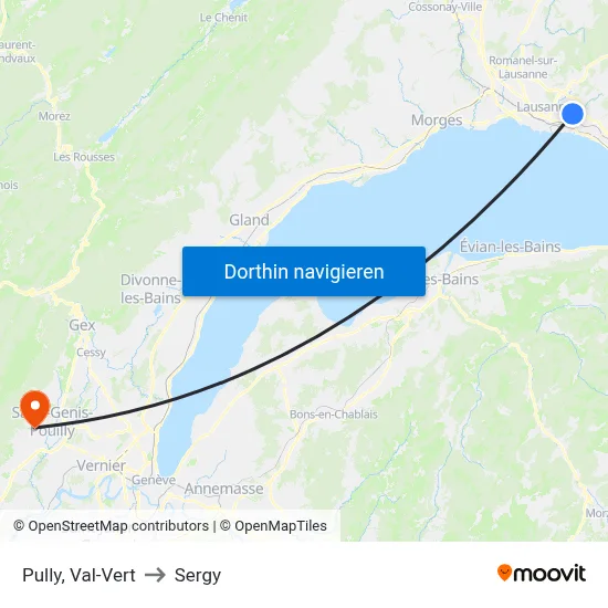 Pully, Val-Vert to Sergy map