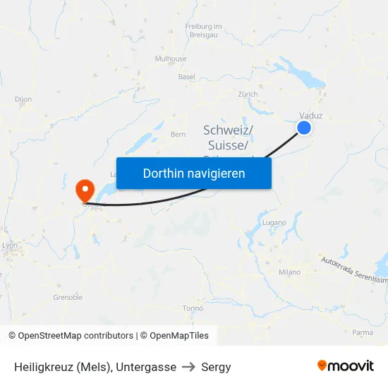 Heiligkreuz (Mels), Untergasse to Sergy map