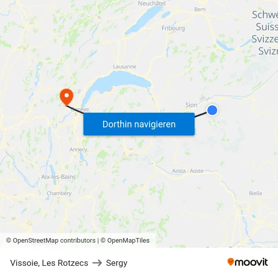 Vissoie, Les Rotzecs to Sergy map