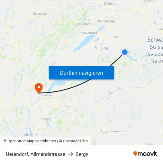 Uetendorf, Allmendstrasse to Sergy map