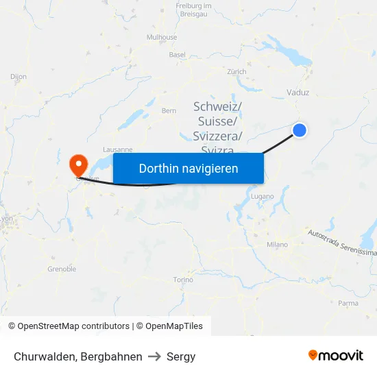 Churwalden, Bergbahnen to Sergy map