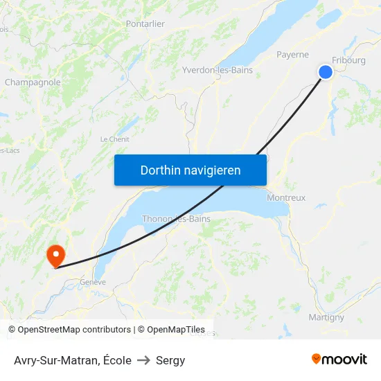 Avry-Sur-Matran, École to Sergy map