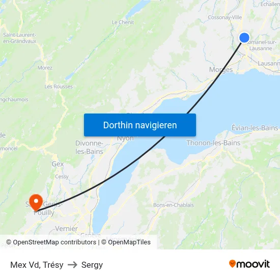 Mex Vd, Trésy to Sergy map