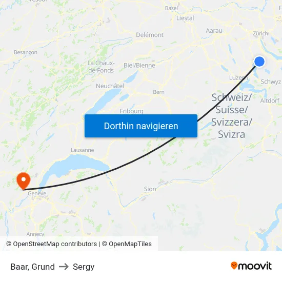 Baar, Grund to Sergy map