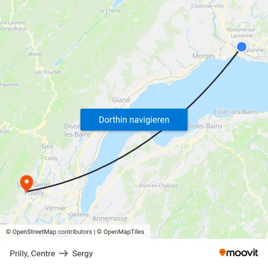 Prilly, Centre to Sergy map