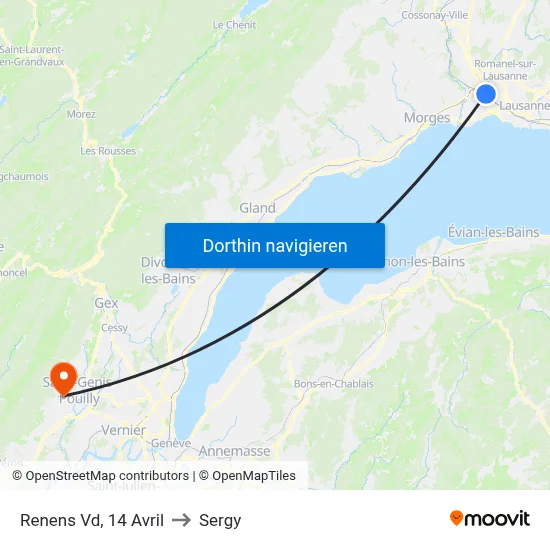 Renens Vd, 14 Avril to Sergy map