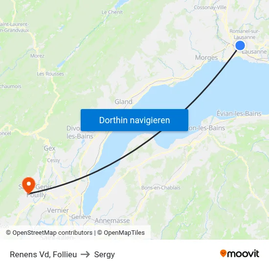 Renens Vd, Follieu to Sergy map