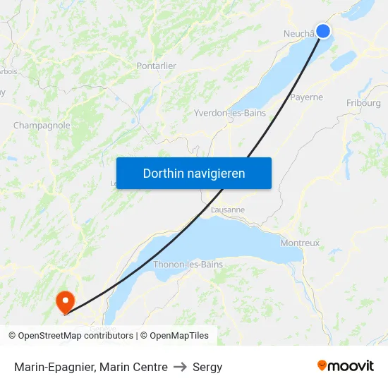 Marin-Epagnier, Marin Centre to Sergy map