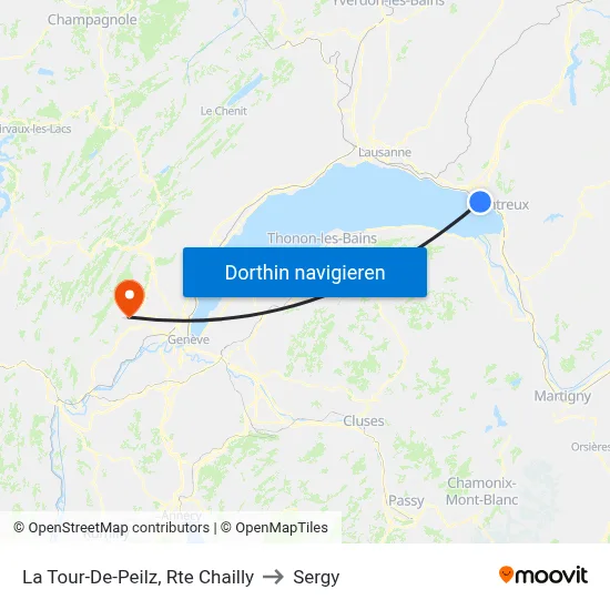 La Tour-De-Peilz, Rte Chailly to Sergy map