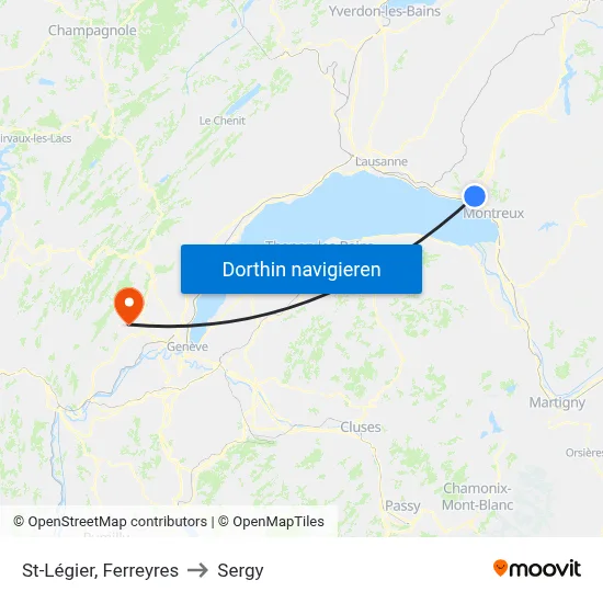 St-Légier, Ferreyres to Sergy map