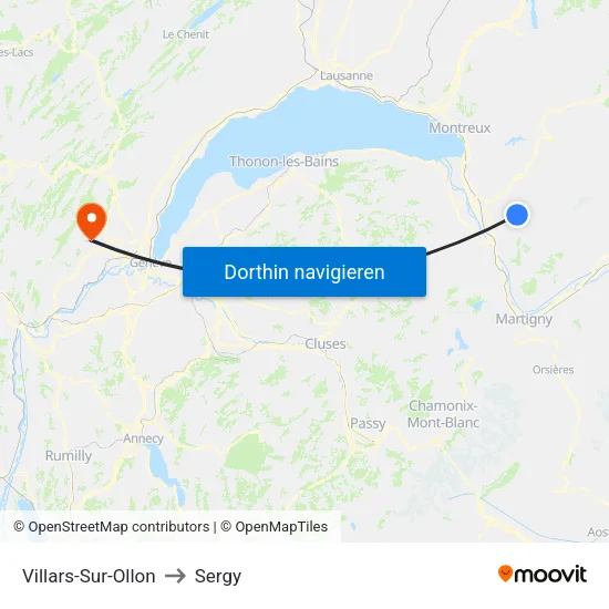 Villars-Sur-Ollon to Sergy map