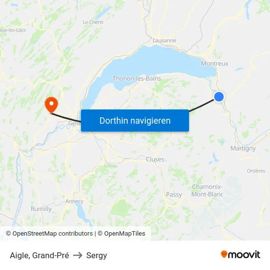 Aigle, Grand-Pré to Sergy map