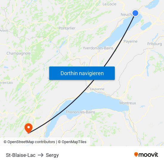St-Blaise-Lac to Sergy map