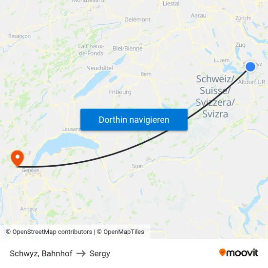 Schwyz, Bahnhof to Sergy map