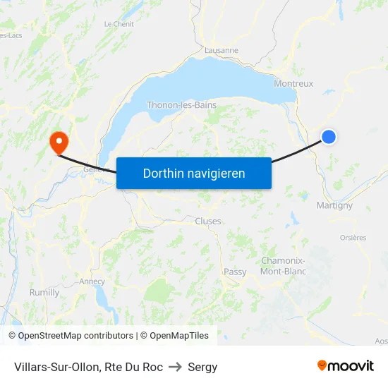 Villars-Sur-Ollon, Rte Du Roc to Sergy map