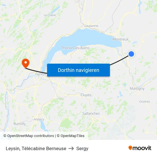 Leysin, Télécabine Berneuse to Sergy map