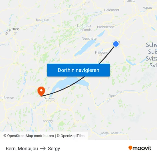Bern, Monbijou to Sergy map