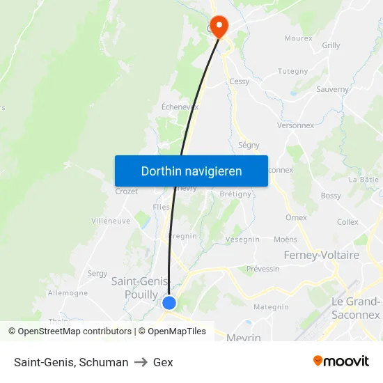 Saint-Genis, Schuman to Gex map