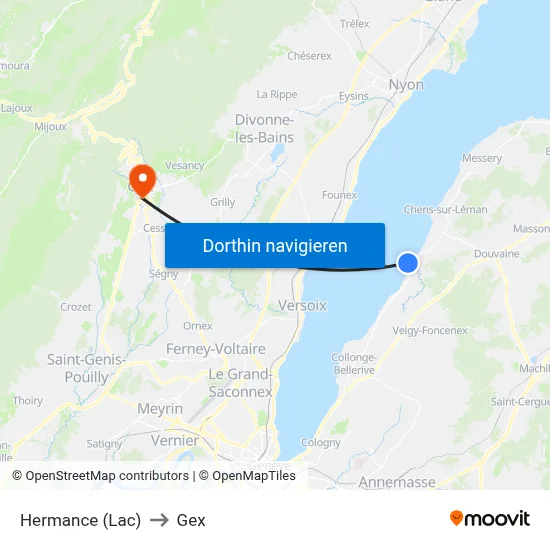 Hermance (Lac) to Gex map