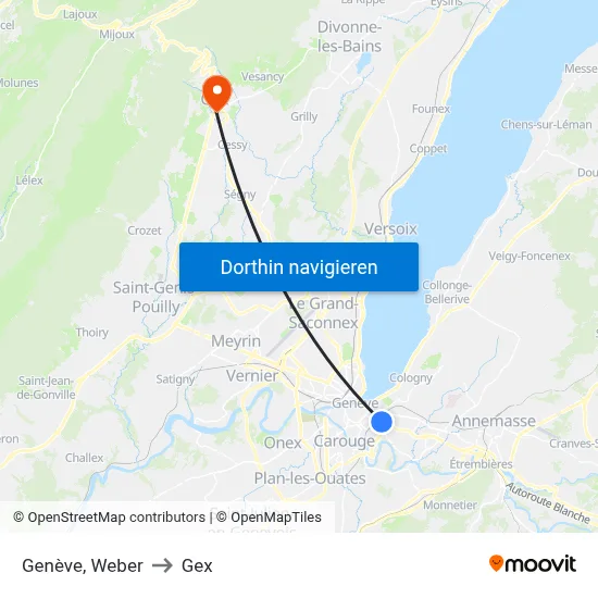 Genève, Weber to Gex map