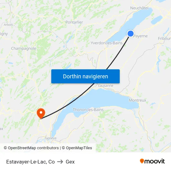 Estavayer-Le-Lac, Co to Gex map