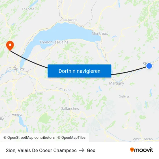 Sion, Valais De Coeur Champsec to Gex map