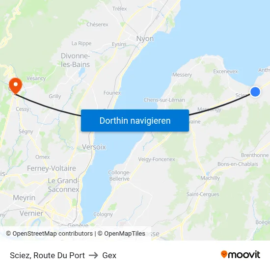 Sciez, Route Du Port to Gex map