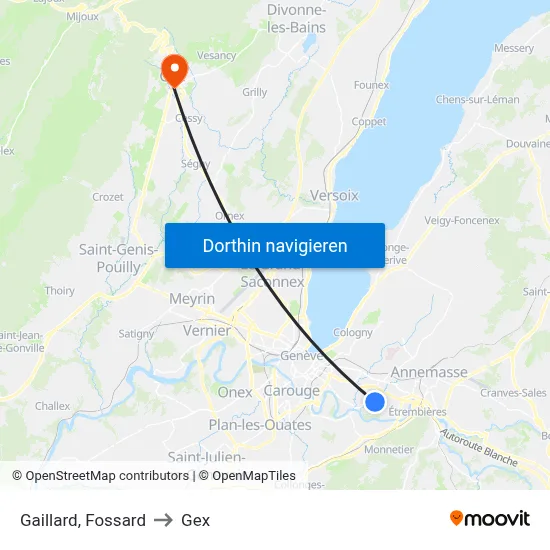 Gaillard, Fossard to Gex map
