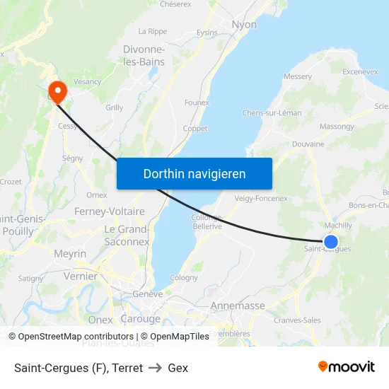 Saint-Cergues (F), Terret to Gex map