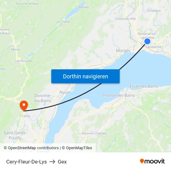 Cery-Fleur-De-Lys to Gex map