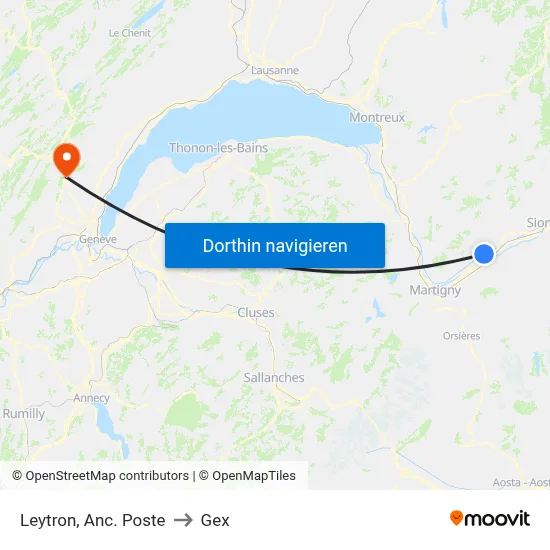 Leytron, Anc. Poste to Gex map