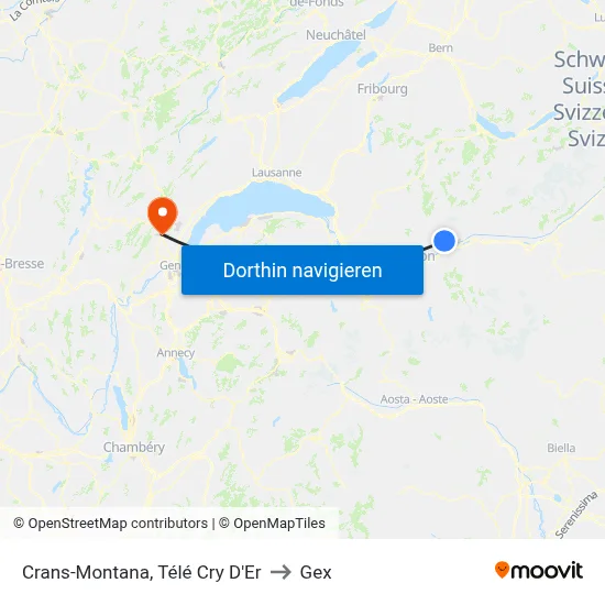 Crans-Montana, Télé Cry D'Er to Gex map