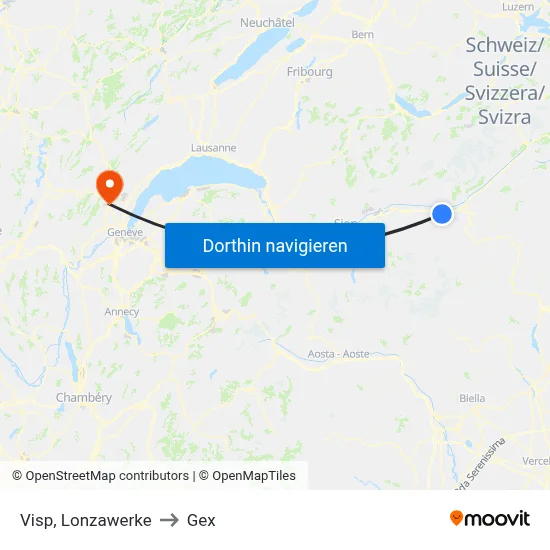 Visp, Lonzawerke to Gex map