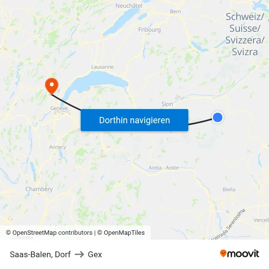 Saas-Balen, Dorf to Gex map