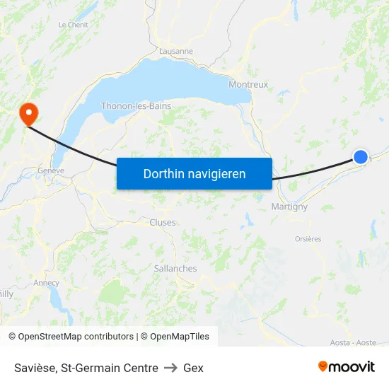 Savièse, St-Germain Centre to Gex map