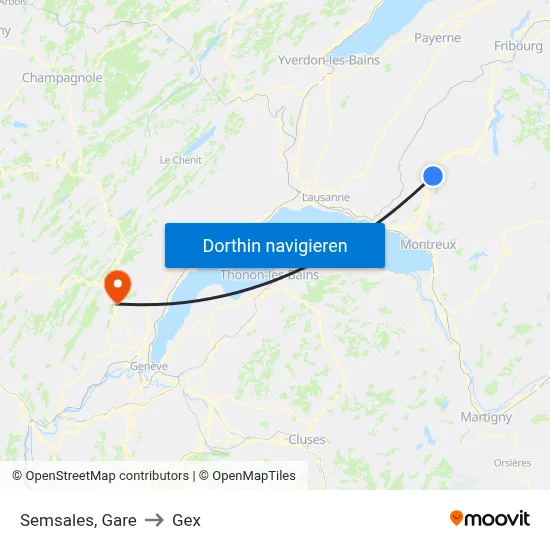Semsales, Gare to Gex map