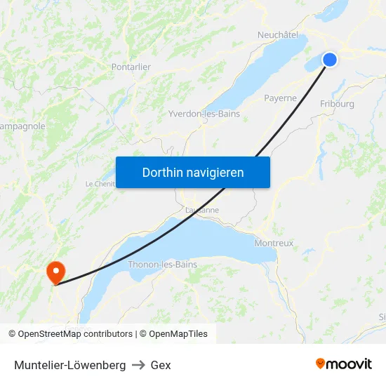 Muntelier-Löwenberg to Gex map