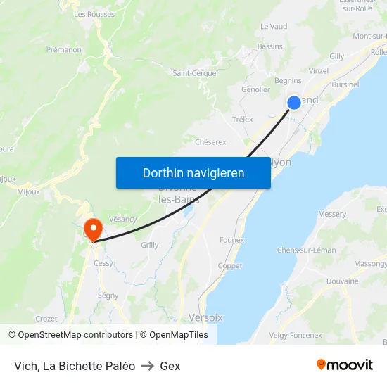 Vich, La Bichette Paléo to Gex map