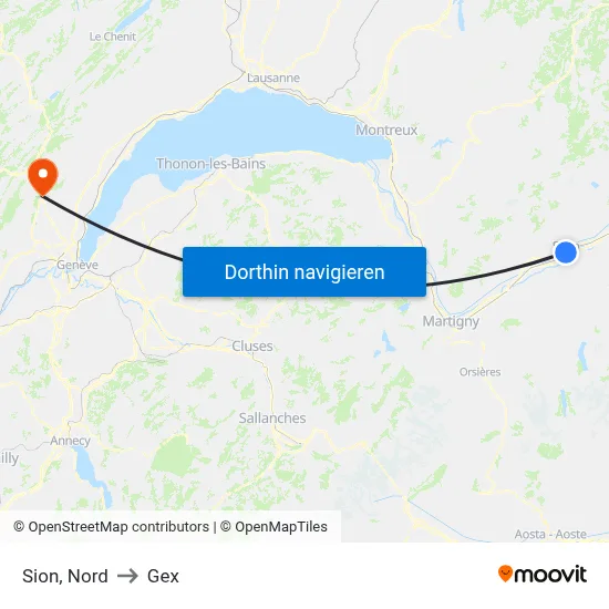 Sion, Nord to Gex map