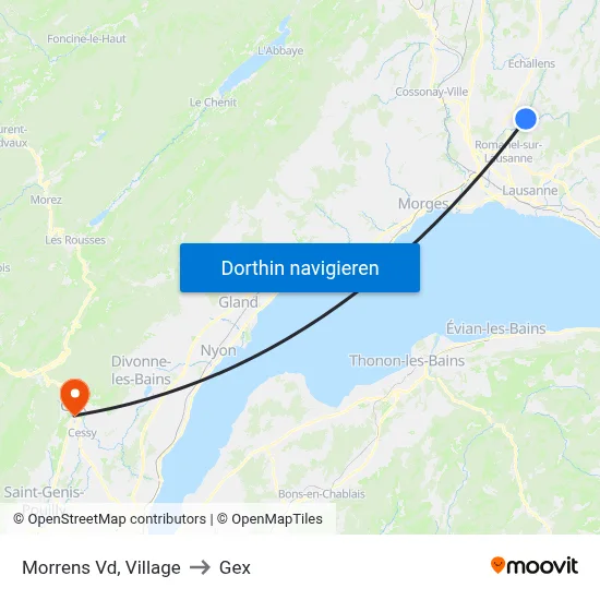 Morrens Vd, Village to Gex map